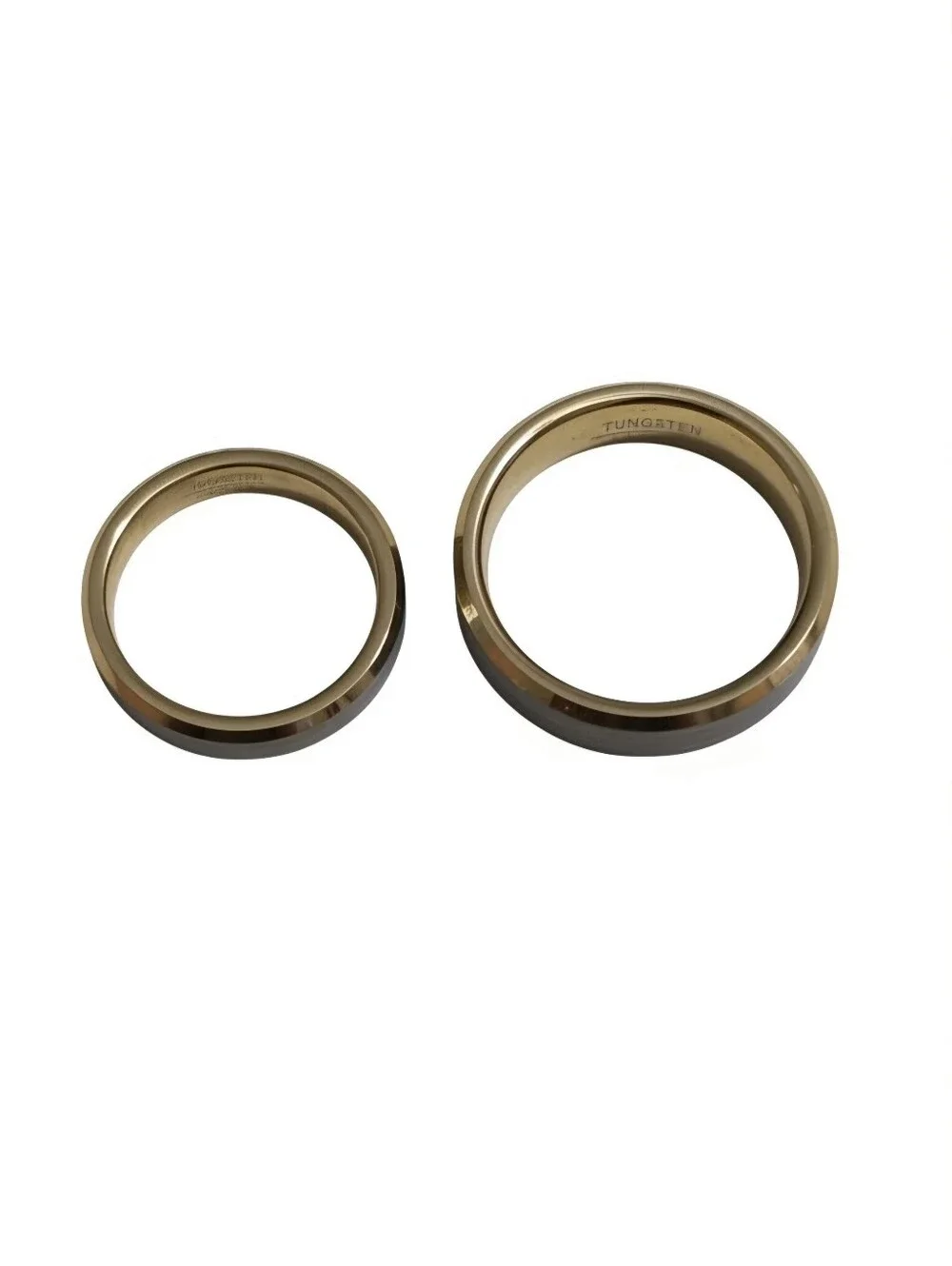 His & Hers Tungsten Carbide Wedding Band Set – Two-Tone Gold & Silver